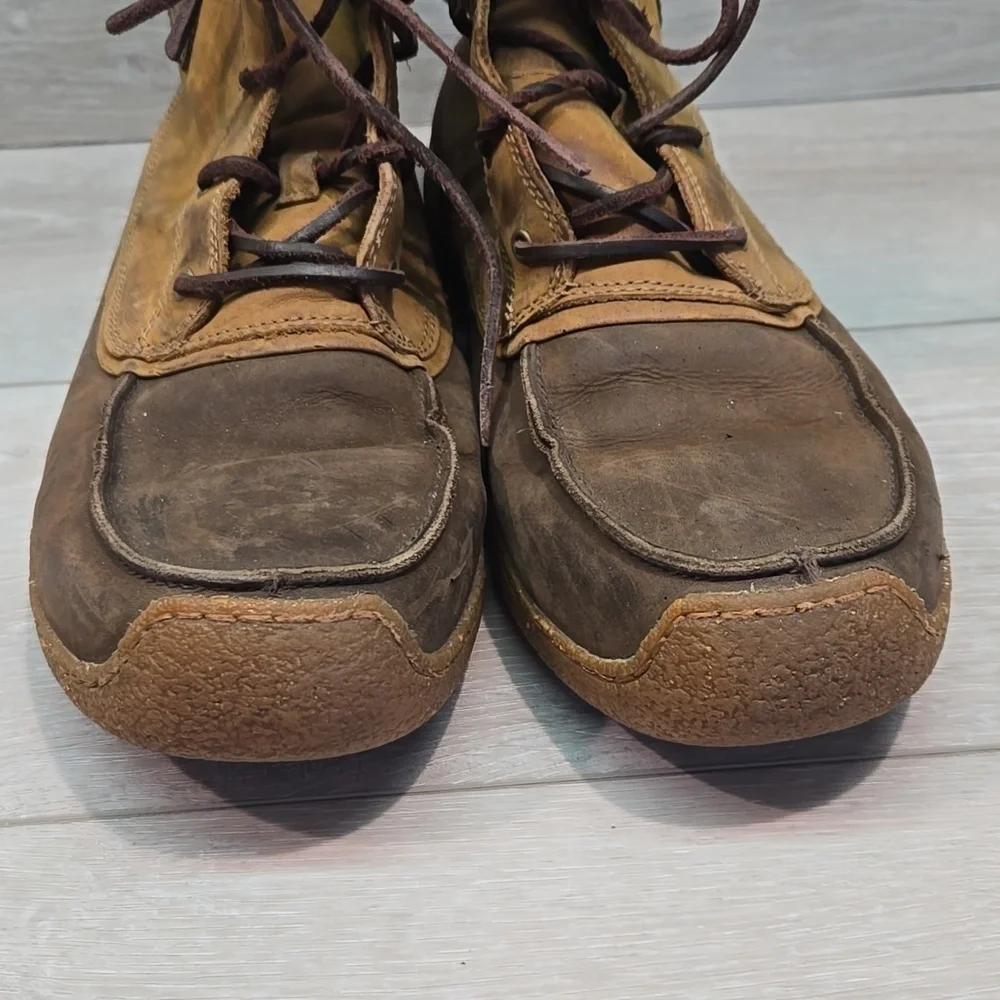 Sorel Mens Hoankle Brown Leather Boots Shoes Sz 12